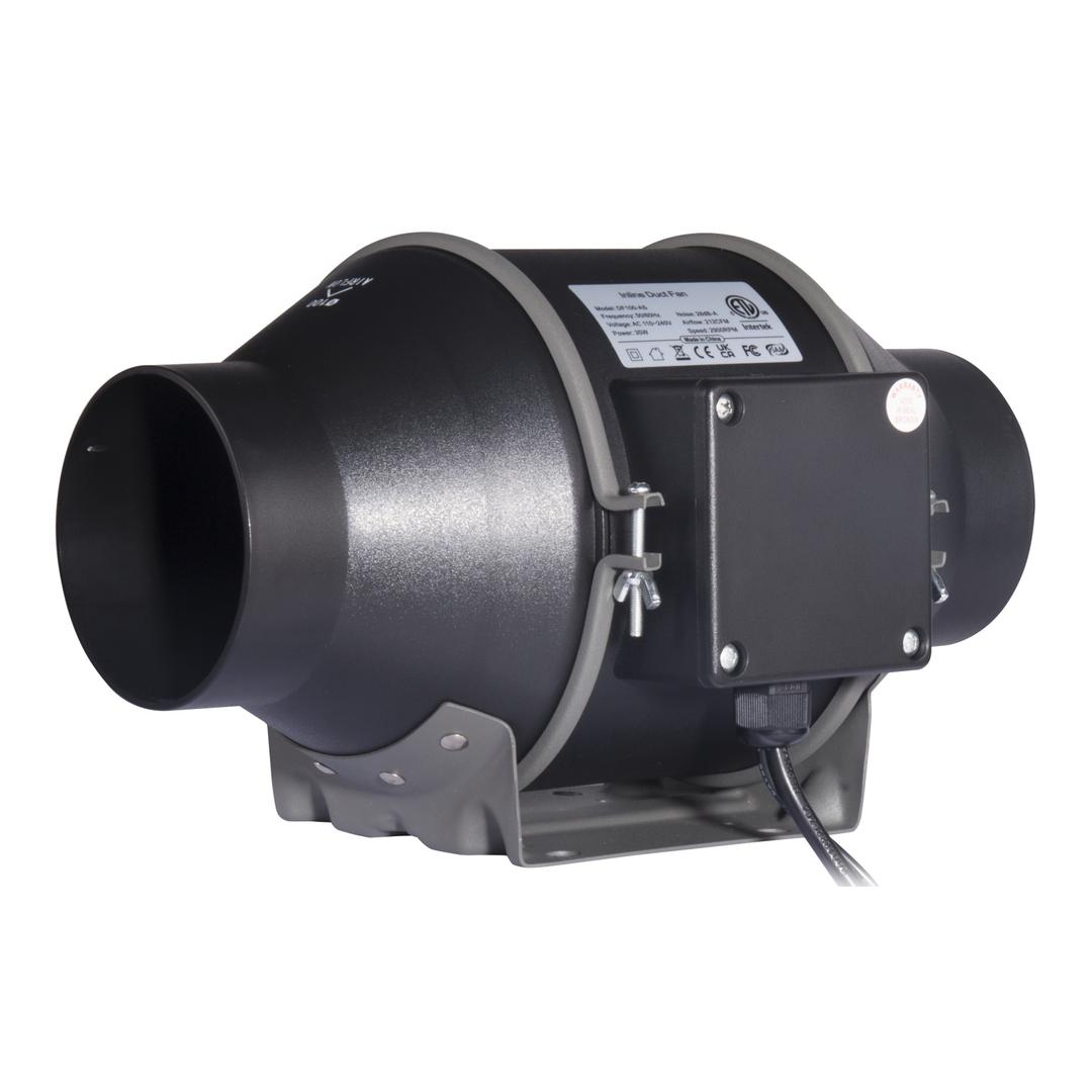 Change space with quiet inline fan